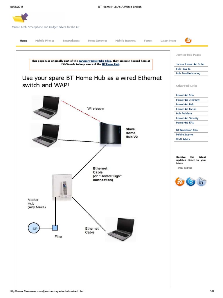 BT Home Hub As A Wired Switch | PDF | Wi Fi | Computer Network