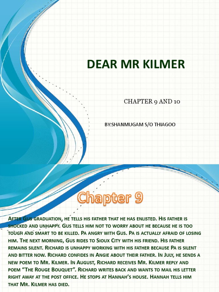 Synopsis of Dear MR Kilmer | PDF