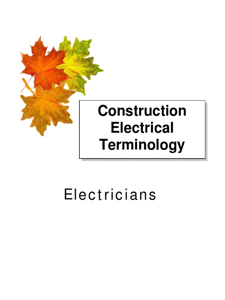 Electricians Terminology PDF | PDF | Electric Current | Fuse (Electrical)