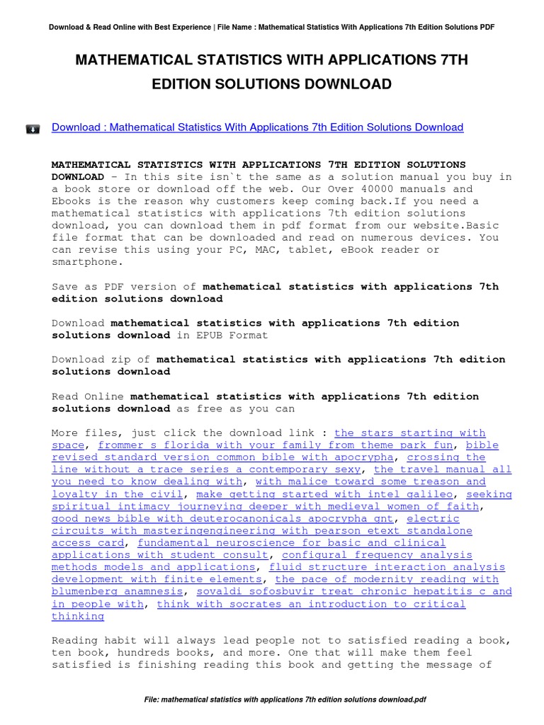 Mathematical Statistics With Applications 7th Edition Pdf