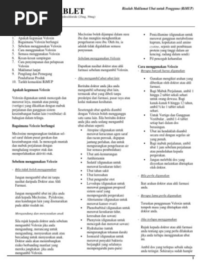 Veloxin Tablet Meclozine Hydrochloride Pyridoxine Hydrochloride Pharm D Sdn Bhd 27feb2017 Bm Pdf Pdf