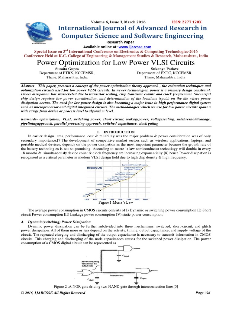 Power Optimization For Low Power VLSI Circuits | PDF | Cmos ...