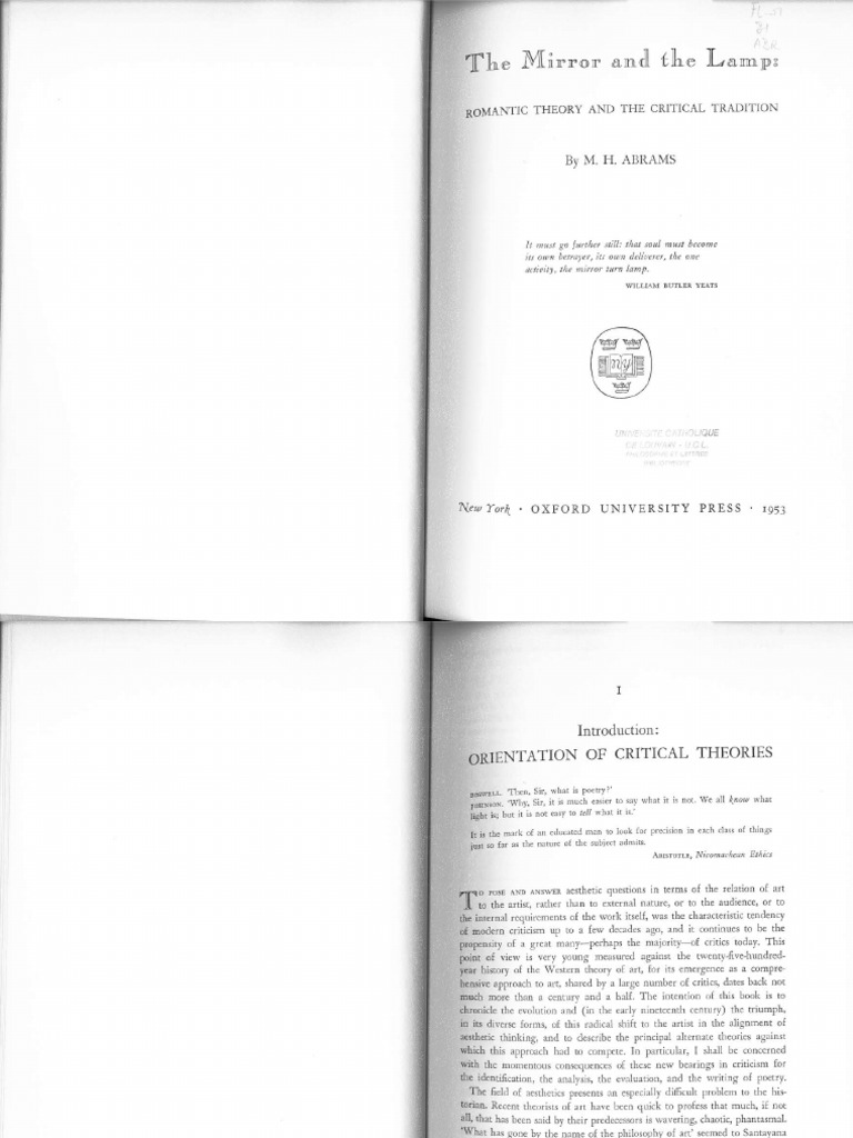 The Mirror and The Lamp Abrams PDF