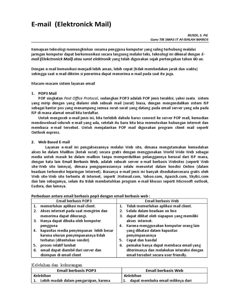 Pengantar dan Jenis-jenis Email | PDF | Teknologi & Rekayasa