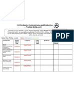 GCE in Media: Communication and Production Practical Skills Audit