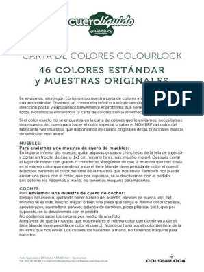 Tinte Reparador para Cuero (Carta de Colores Estándar) COLOURLOCK®