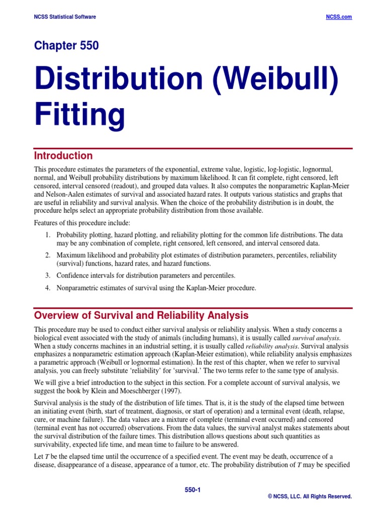 Distribution (Weibull) Fitting | PDF | Probability Theory | Statistical ...