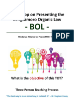 Workshop on Presenting the BOL