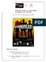 Programa Del Congreso Novela y Cine Negro. Universidad de Salamanca (2018)