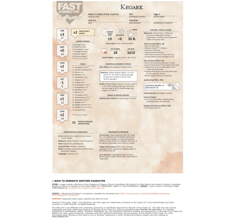 13+ Dnd 5E Paladin Character Sheet Pdf Pics