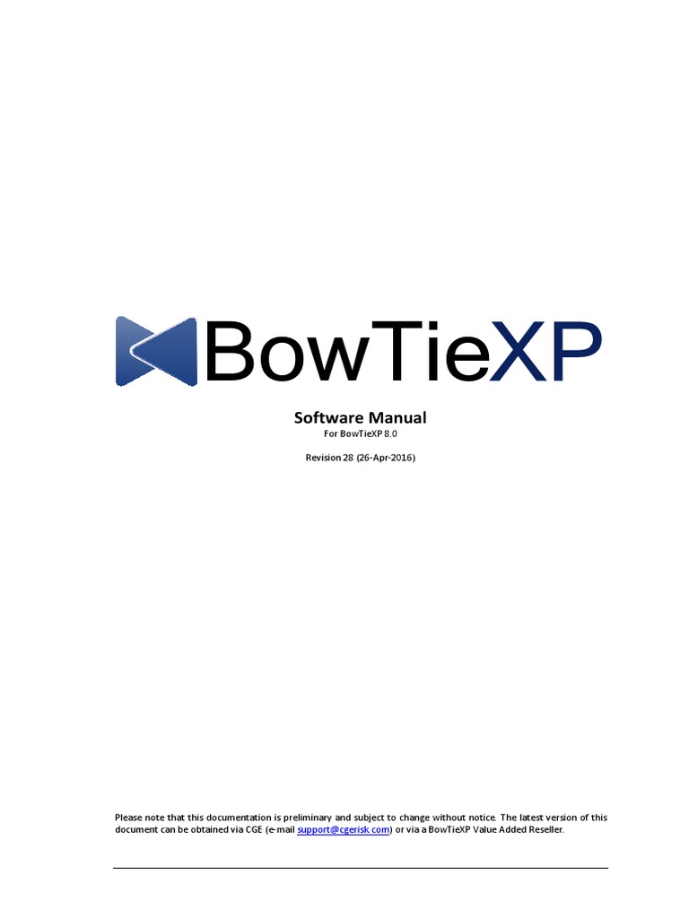 Bowtiexp 8 0 And Up Quick Start Manual Risk Hazards