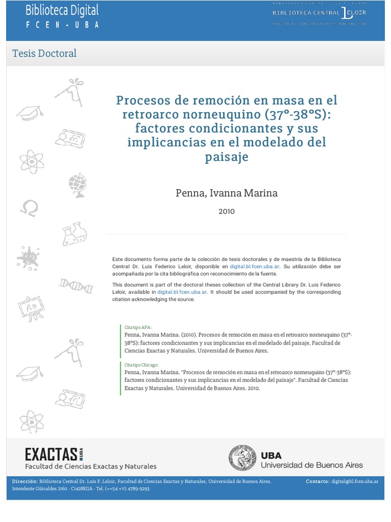 Remocion en Masa Tesis PDF | PDF | Valle | Andes