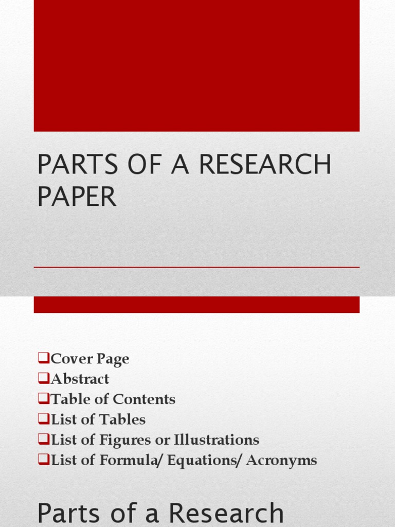 components of a research paper pdf