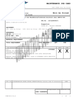 Will Be Filled Will Be Filled: Maintenance Job Card