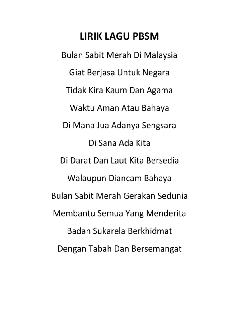 Lirik Lagu Pbsm Pdf