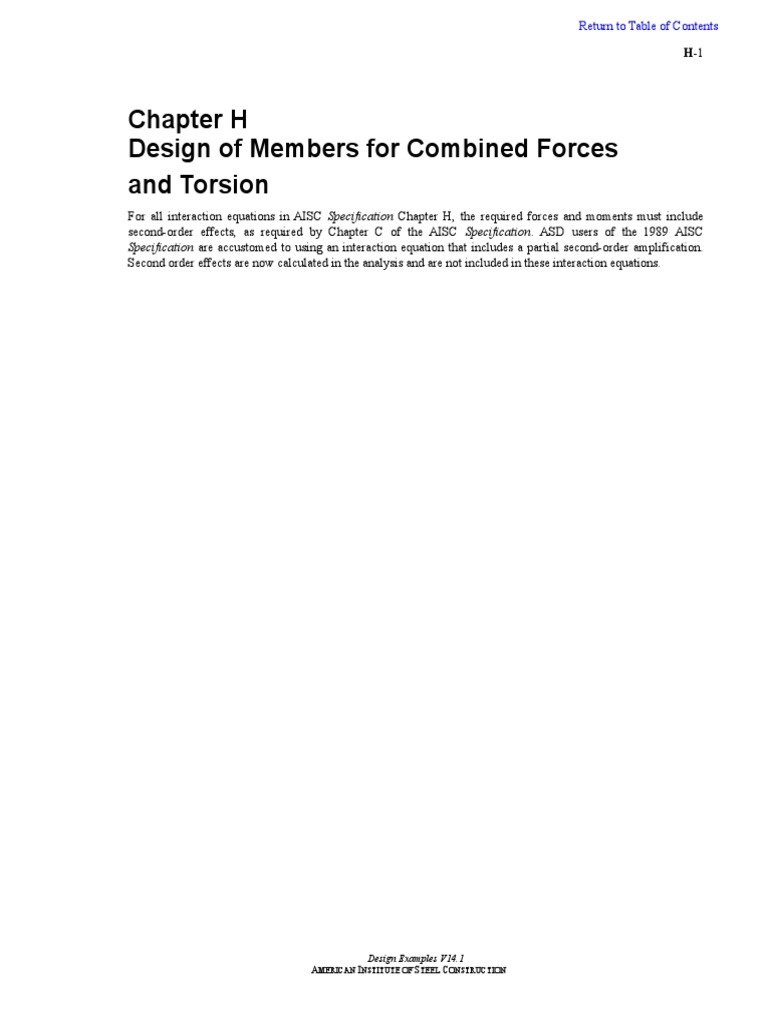 AISC Chapter H design examples | PDF | Strength Of Materials | Bending