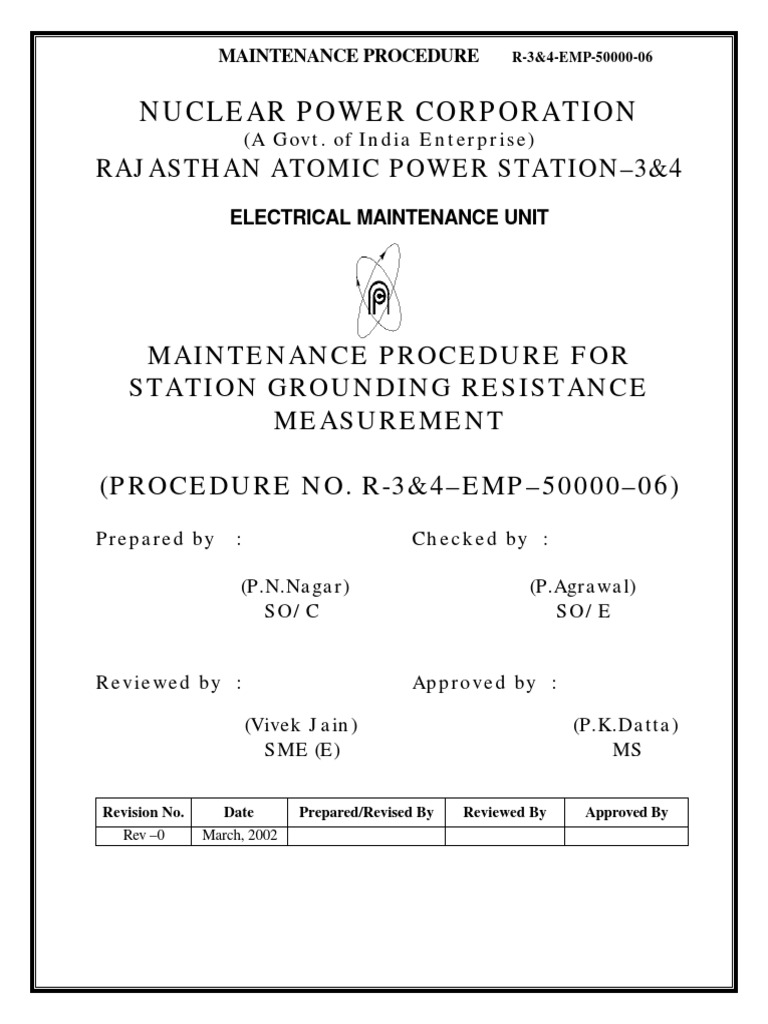 Grounding Resistance Measurement Procedure | PDF | Electricity | Power ...