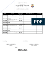 Time Subject Grade Level / Section To Be Supervised By: Signature