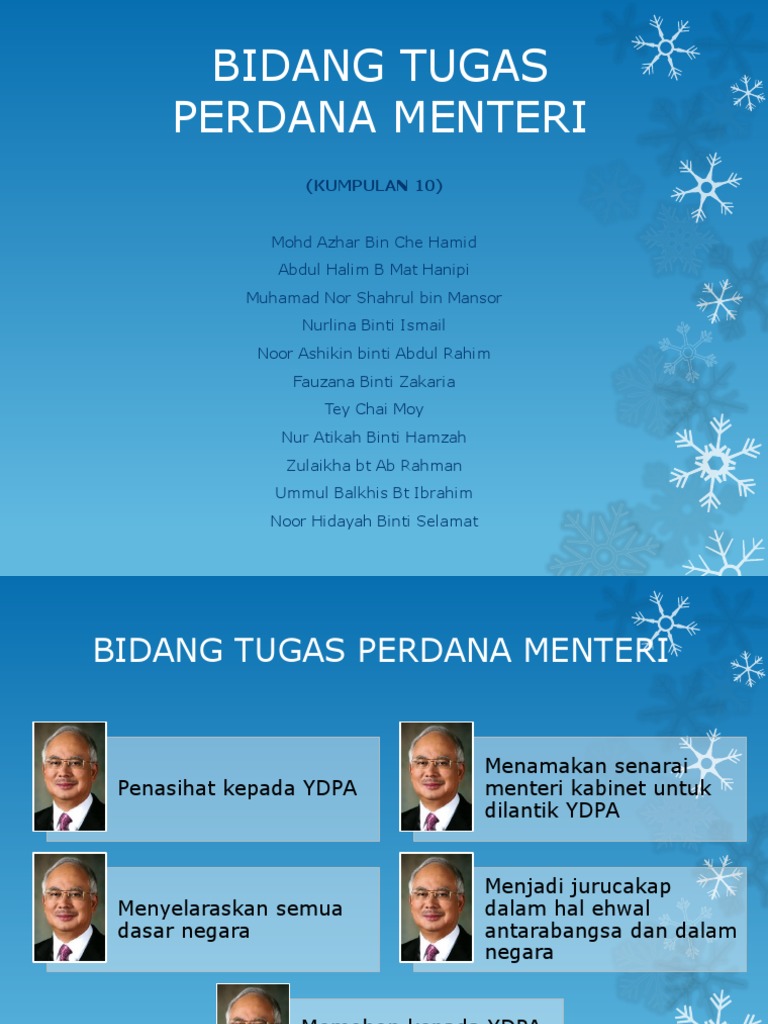 Bidang Tugas Perdana Menteri Pdf