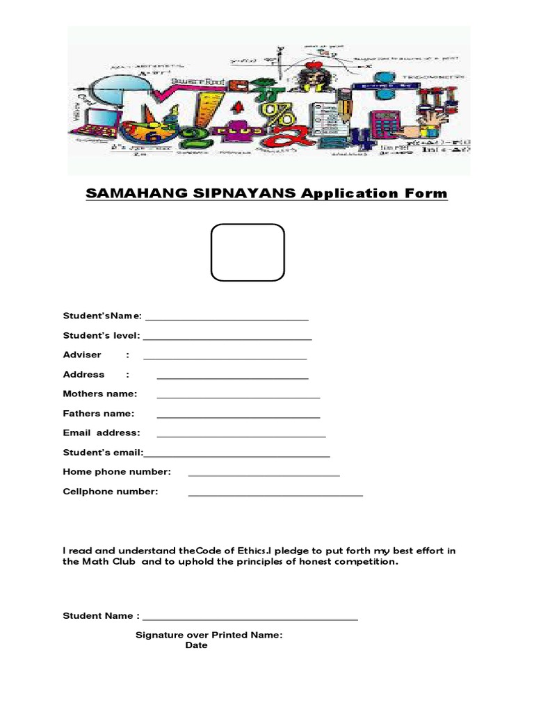 SAMAHANG SIPNAYANS Application Form | PDF