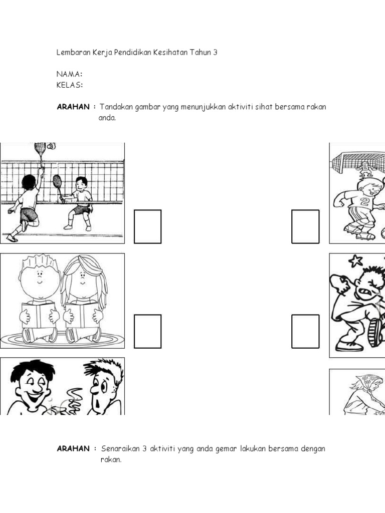 Lembaran Kerja Pendidikan Kesihatan Tahun 2