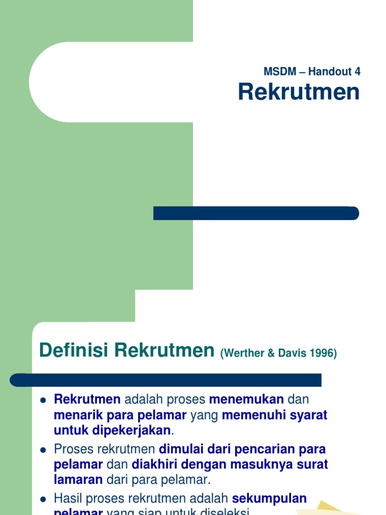 Proses dan Metode Rekrutmen SDM | PDF