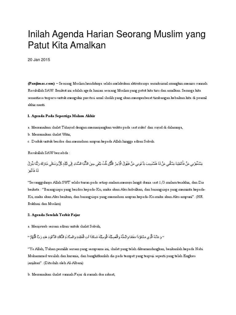 Lihat Jadwal Harian Orang Muslim Terbaru 