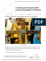 Bartholomew I Tells Russia's Patriarch Kirill About Plans To Grant Autocephaly To Ukrainian Church - UNIAN