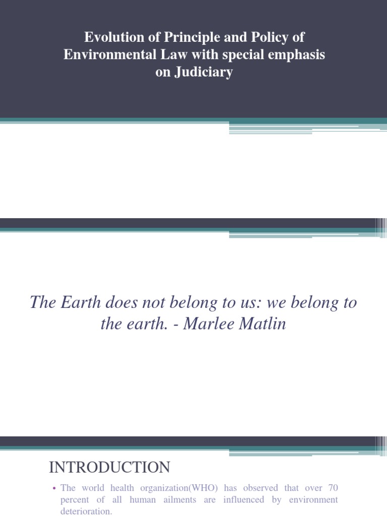 Evolution of Environmental Law and Judiciary | PDF | Environmental Law ...