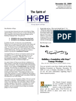 Nov 22 2009 Spirit of Hope Newsletter, Hope Evangelical Lutheran Church