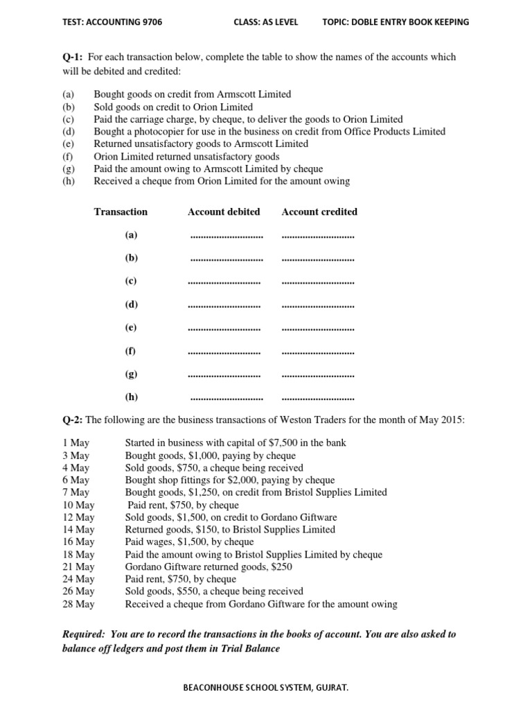 TEST As Accounting Double Entry | PDF | Debits And Credits | Banking