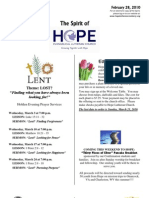 Feb 28 2010 Spirit of Hope Newsletter, Hope Evangelical Lutheran Church