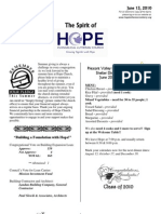 Jun 13 2010 Spirit of Hope Newsletter, Hope Evangelical Lutheran Church