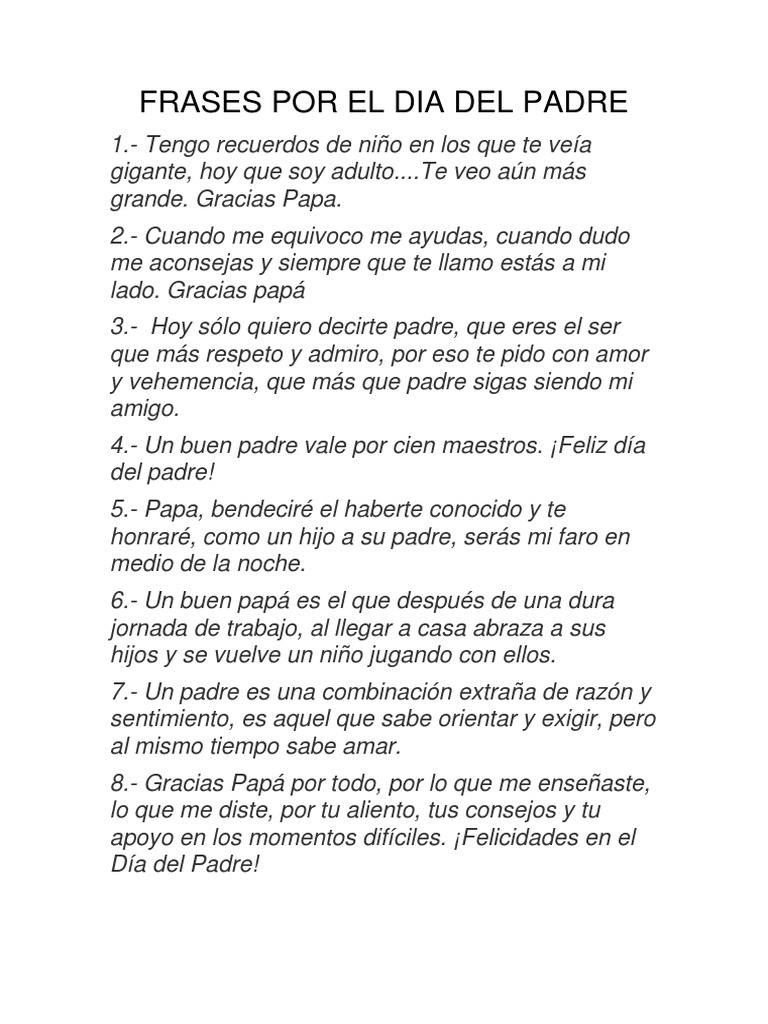 Frases Por El Dia Del Padre | PDF