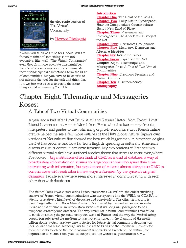 Howard Rheingold's The Virtual Community | PDF | Computing | Communication