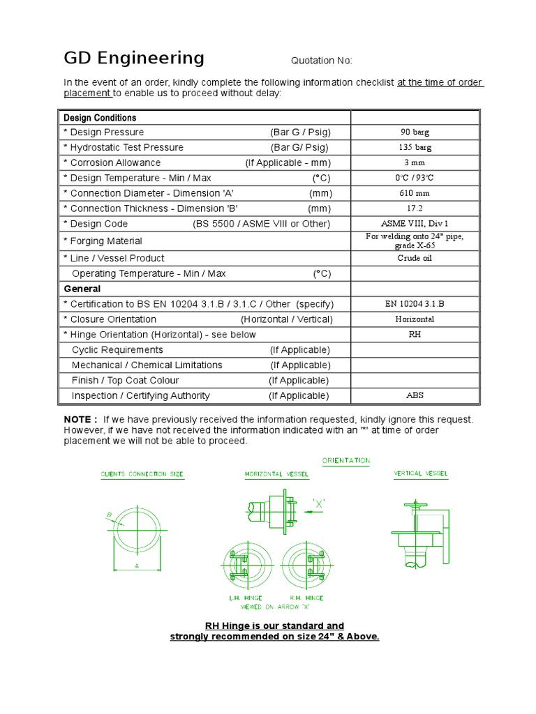 GD Engineering Bandlock Type Closure | PDF | Door | Pipe (Fluid Conveyance)
