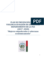 Plan de Prevencion de La Violencia en Razon de de Genero - La Paz