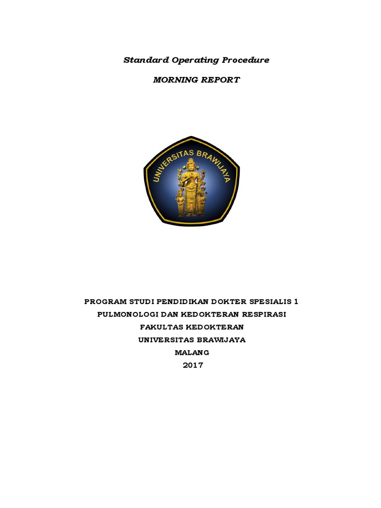 SOP Morning Report Pulmonologi FKUB | PDF