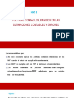 NIC 8: Cambios en políticas, estimaciones y errores