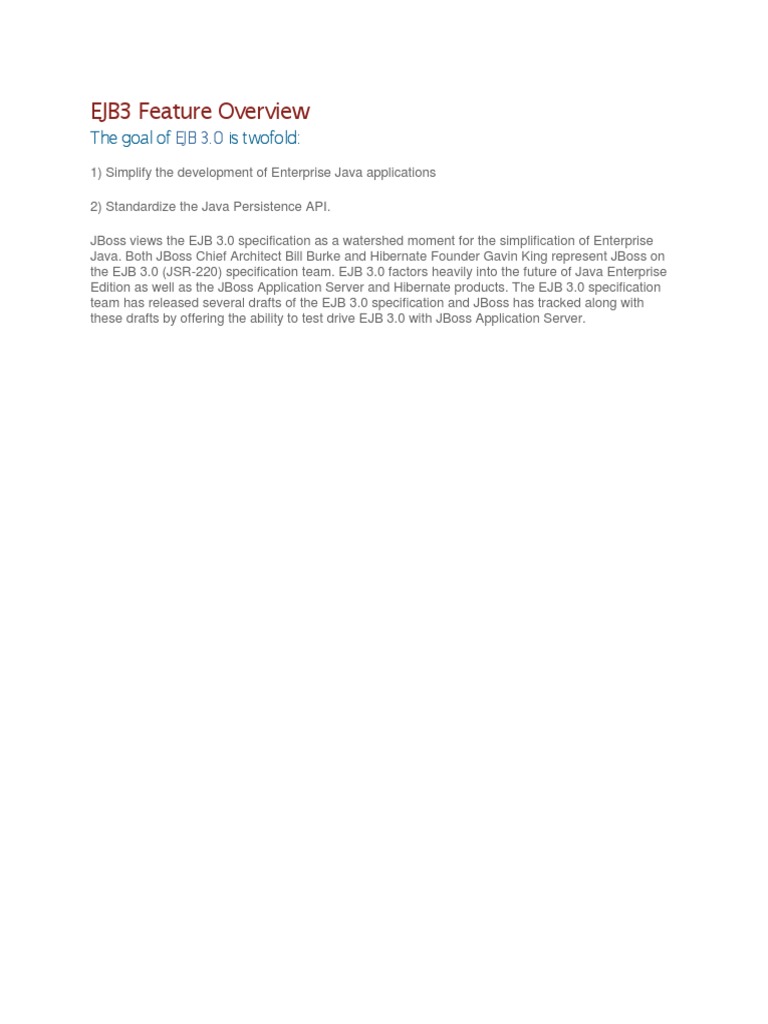 EJB 3.0 Overview and Simplification | PDF