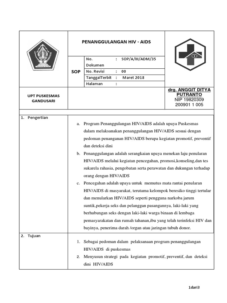 Sop Hiv - Aids | PDF