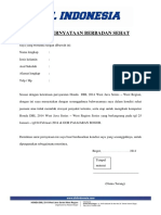 Surat Pernyataan Berbadan Sehat PDF