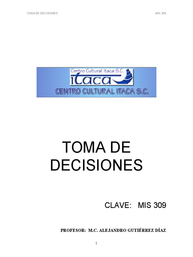 Tema 1 PDF | PDF | Toma de decisiones | Ciencia cognitiva