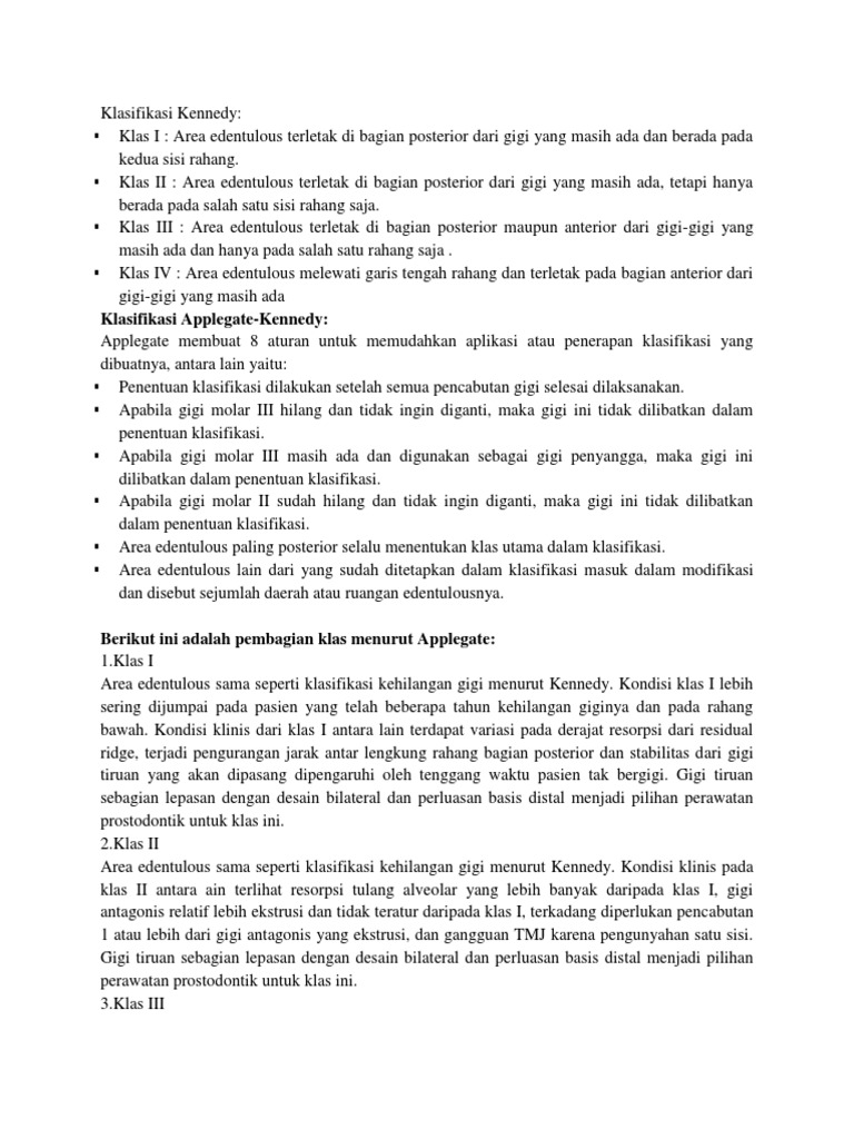 Klasifikasi Kennedy | PDF