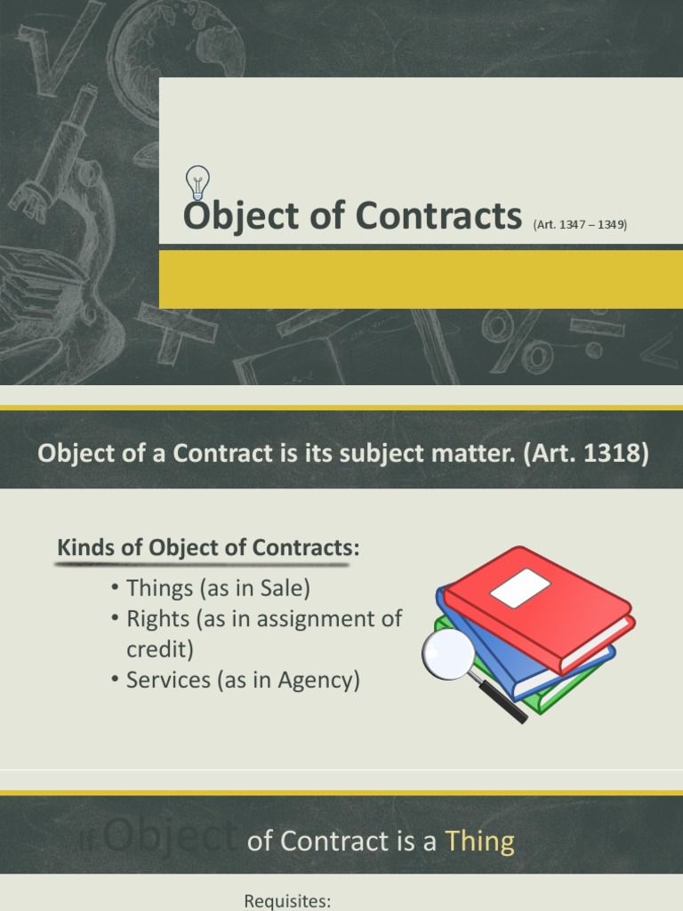Understanding Contract Objects (Arts. 1347-1349) | PDF | Social Science ...