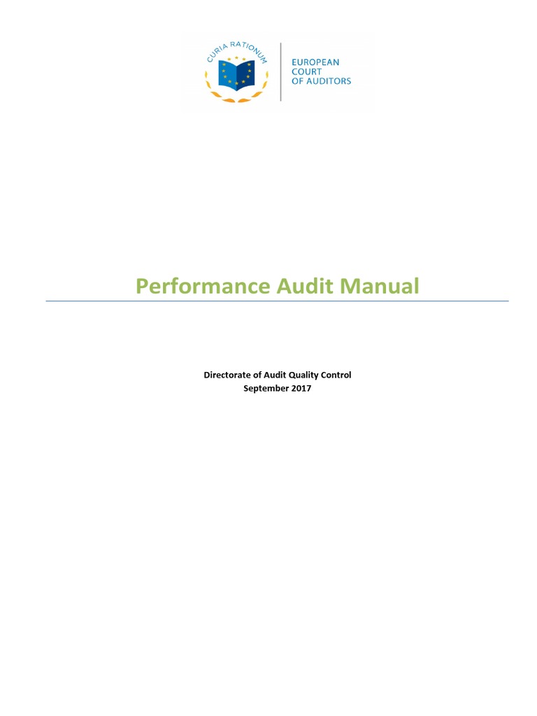 Performance Audit Manual Overview | PDF | Internal Control | Audit