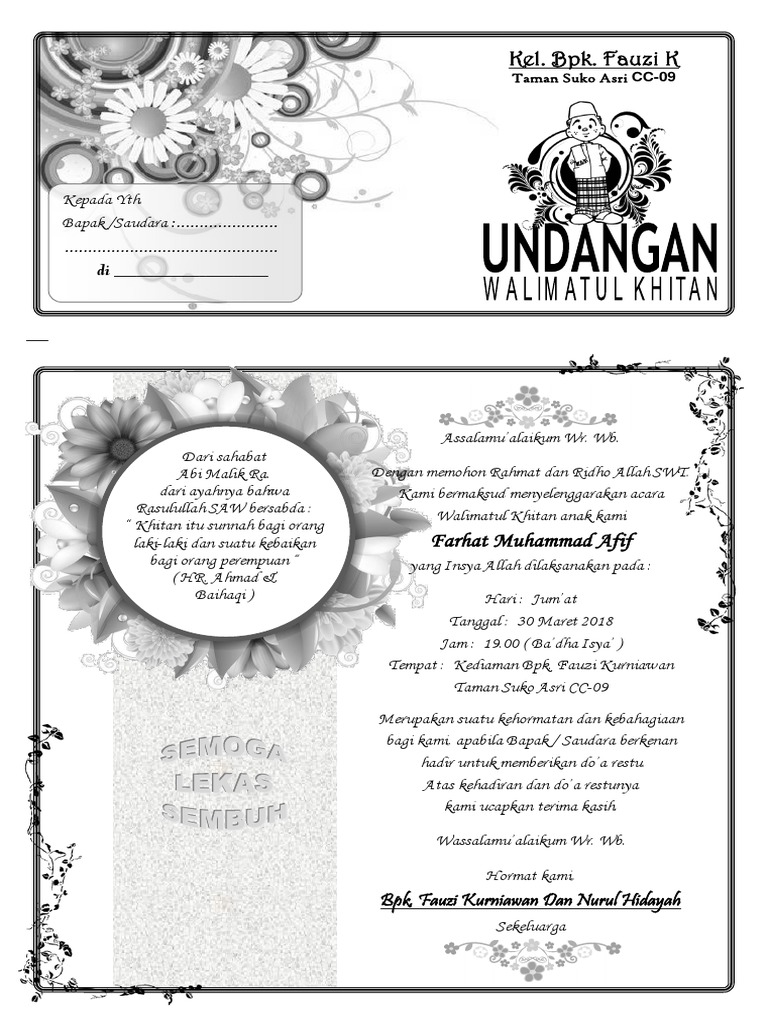 Undangan Walimatul Khitan