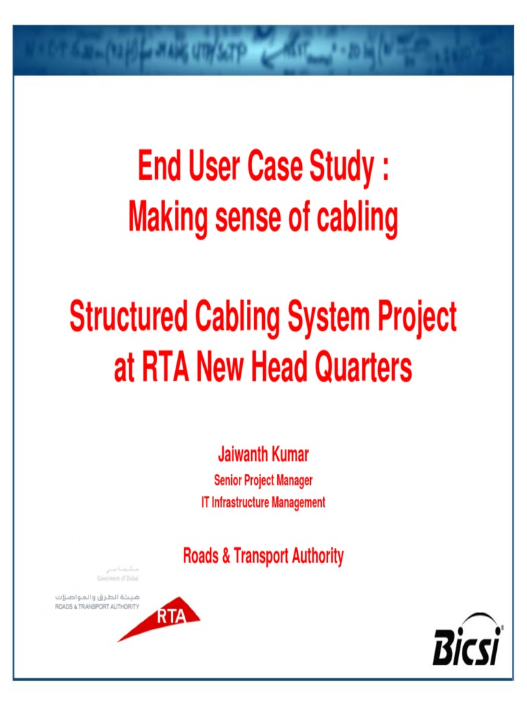 RTA HQ Structured Cabling Case Study | PDF | Project Management ...