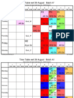 M2 IN PH P2: Time Table Wef 29 August Batch A