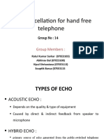 Echo Cancellation For Hand Free Telephone